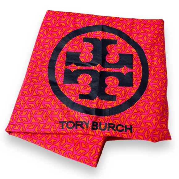 Tory Burch Handbags - Tory Burch Large Pink and Orange Geometric Print Drawstring Dust Bag 23x23